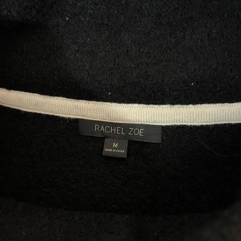 Rachel Zoe Black Wool Roll Neck Mod Vibe Mini Tunic Dress Size Medium - Picture 7 of 10